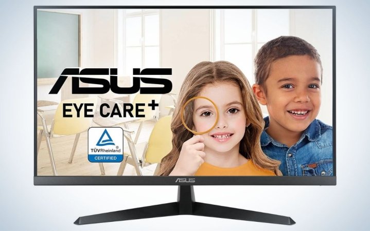  ASUS VY279HE 27” is the best monitor with low blue light for eye strain.