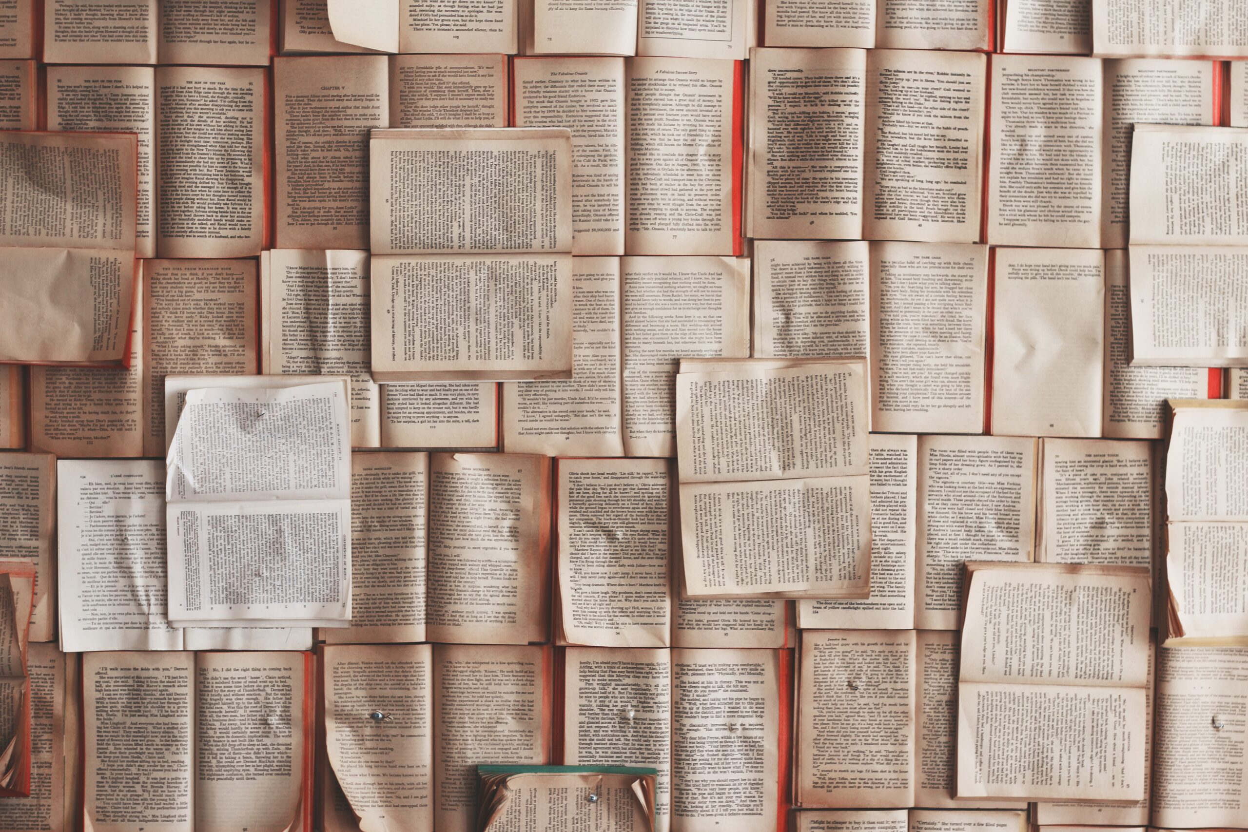 lots of books laid flat