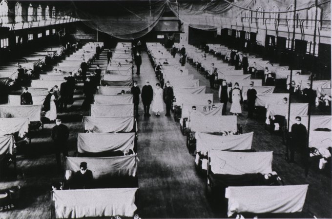 The 1918 flu outbreak, in which patients were kept in quarantine wards like this, was one of the world's deadliest pandemics.