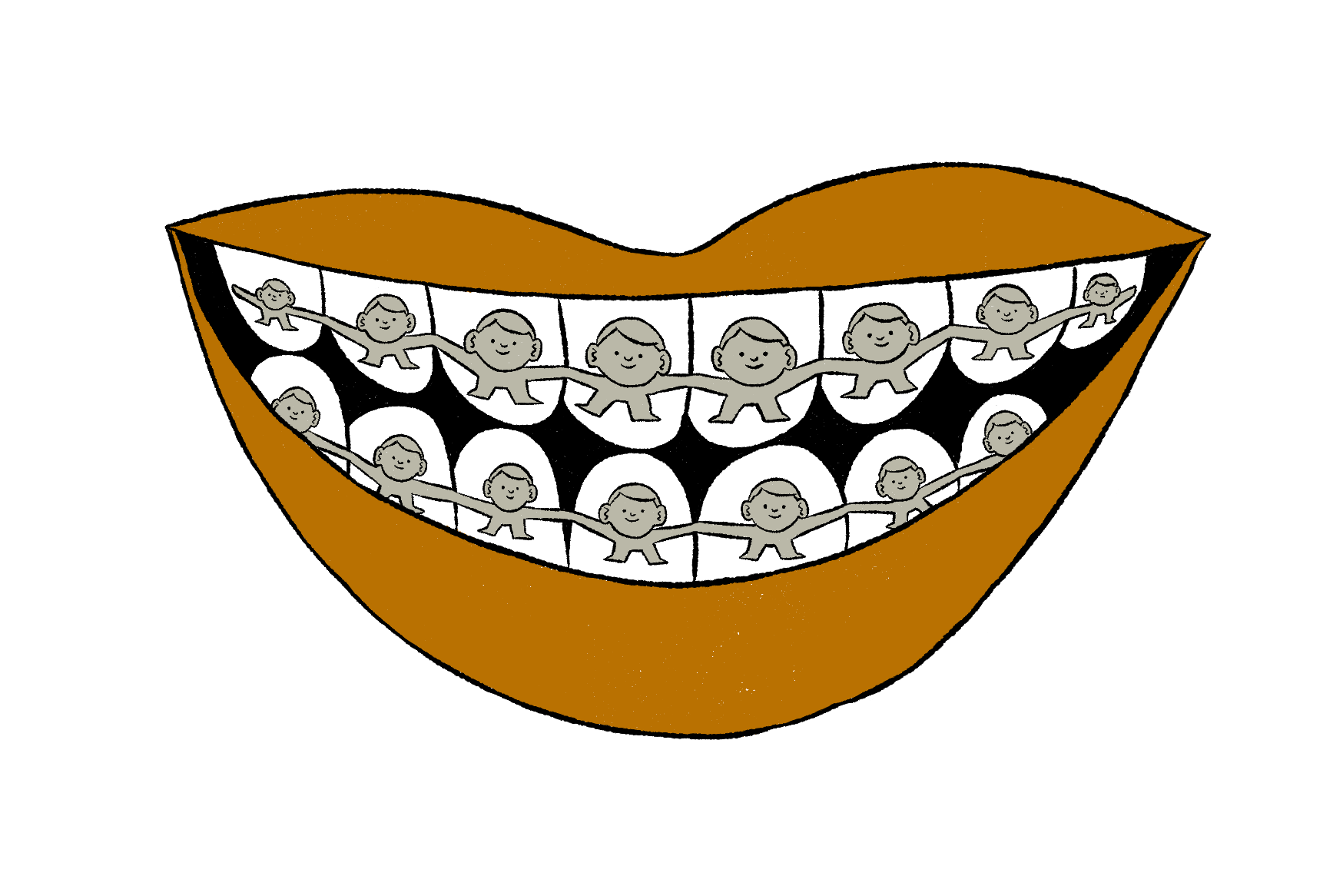 illustration of braces on teeth