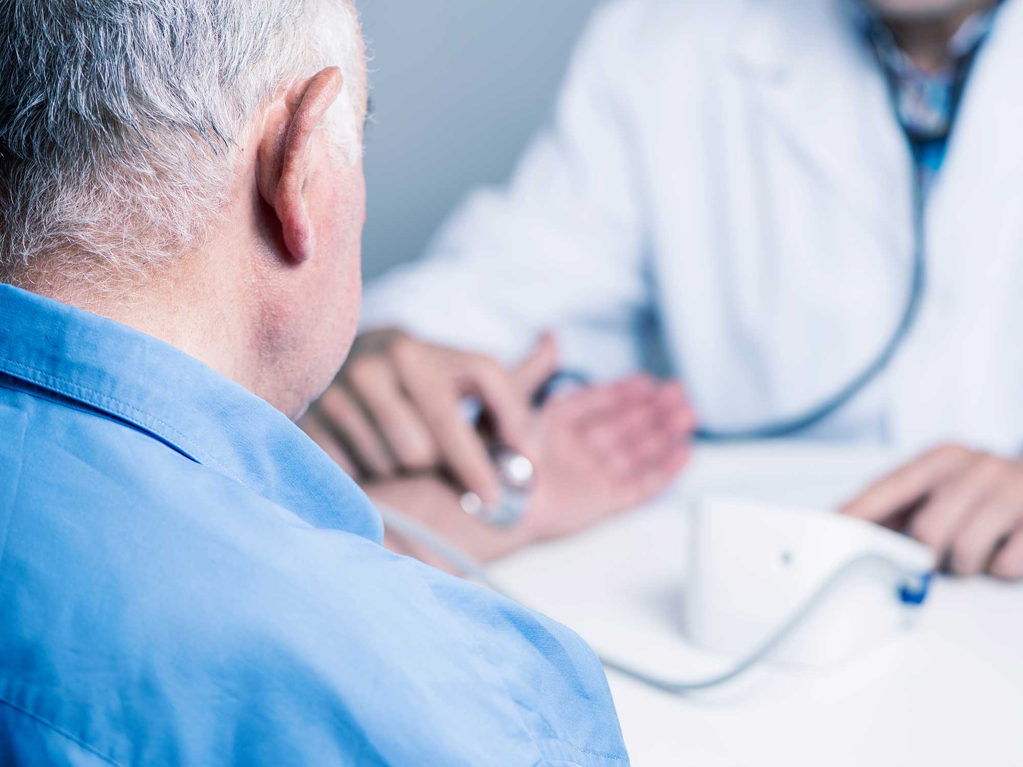 An older adult at the doctor's office