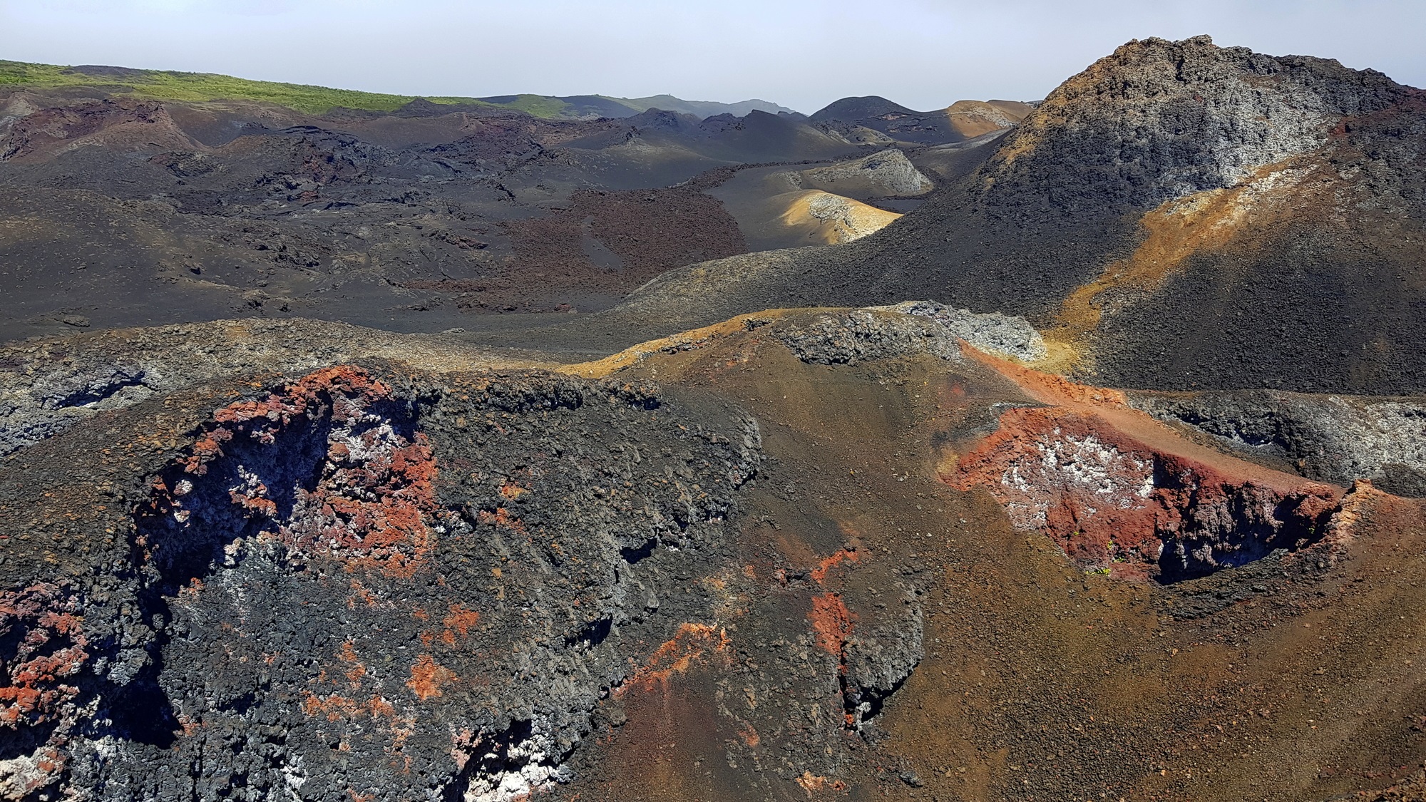 Colorful rocks on the Sierra Negra volcano in the Galapagos
