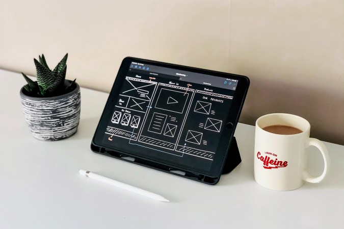 Website UX design on an iPad