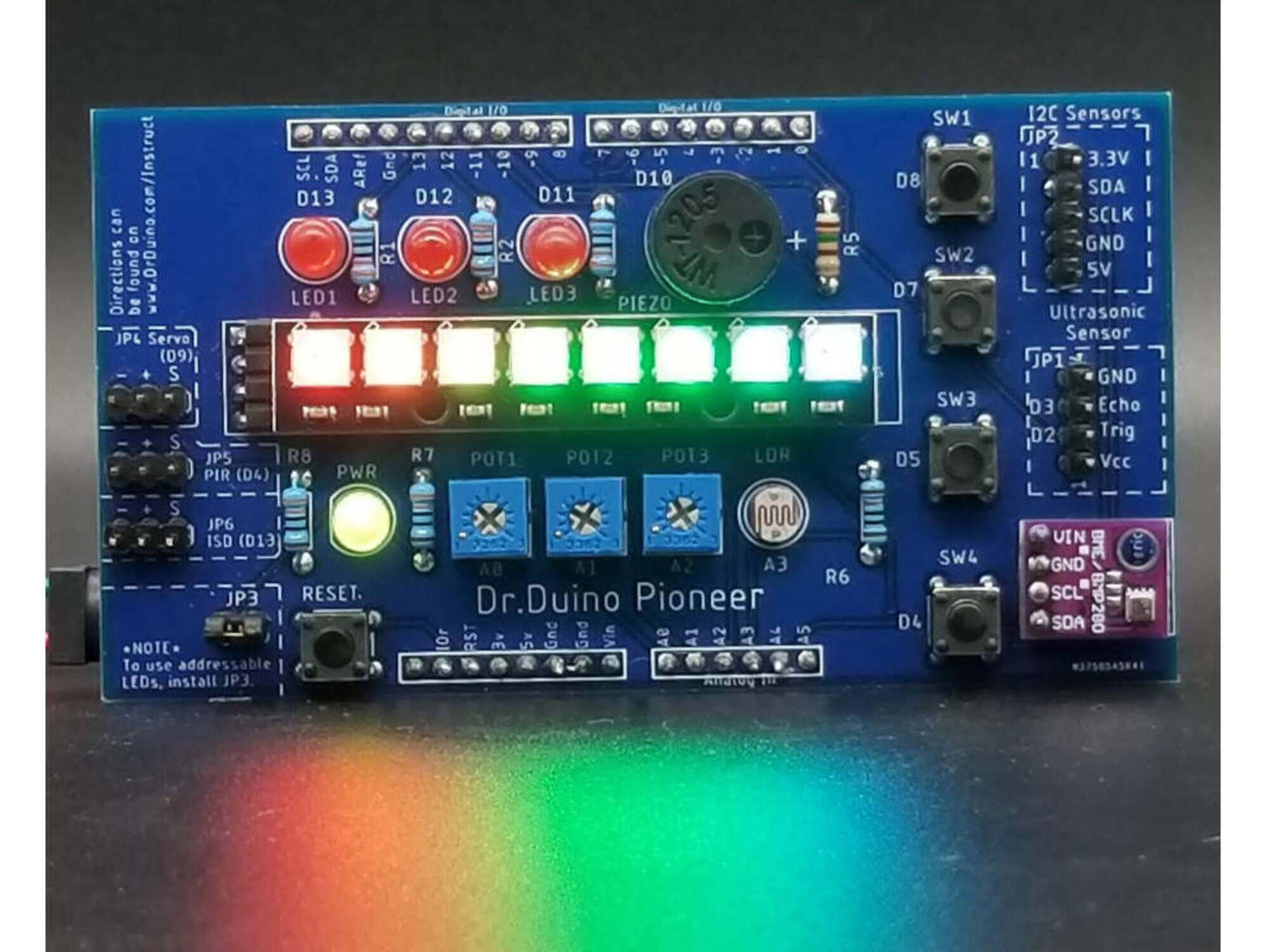 An arduino board on a table