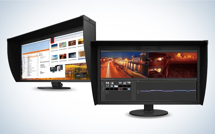  Eizo ColorEdge CG319X monitors on a plain backdrop