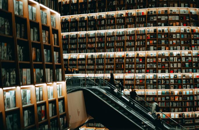 library full of books