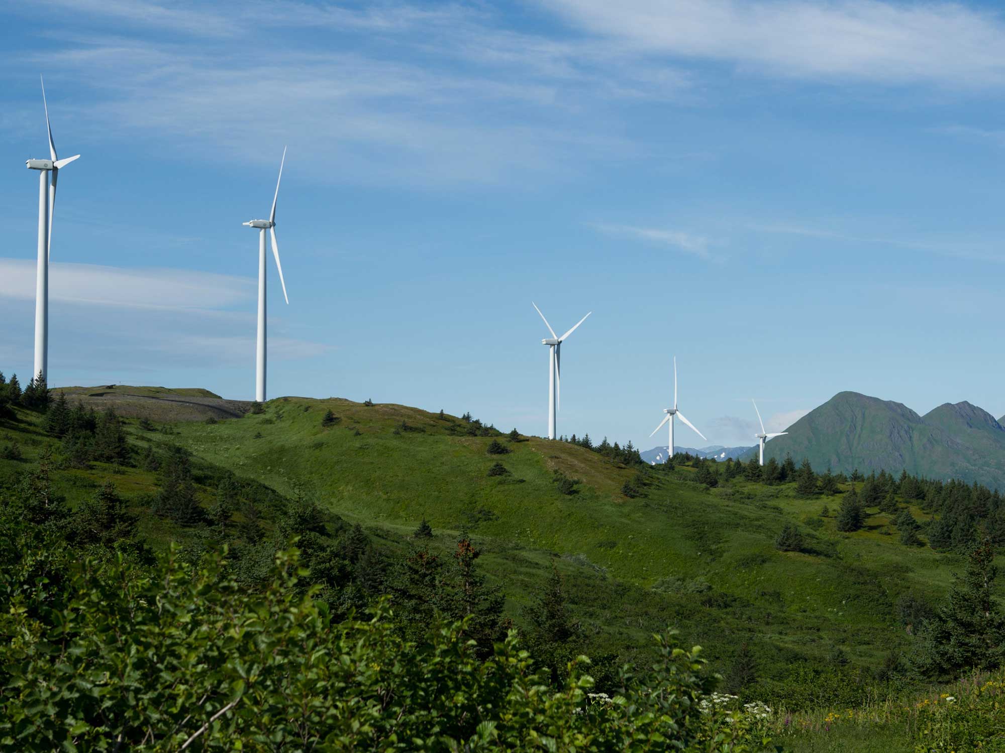 Wind turbines in Alaska