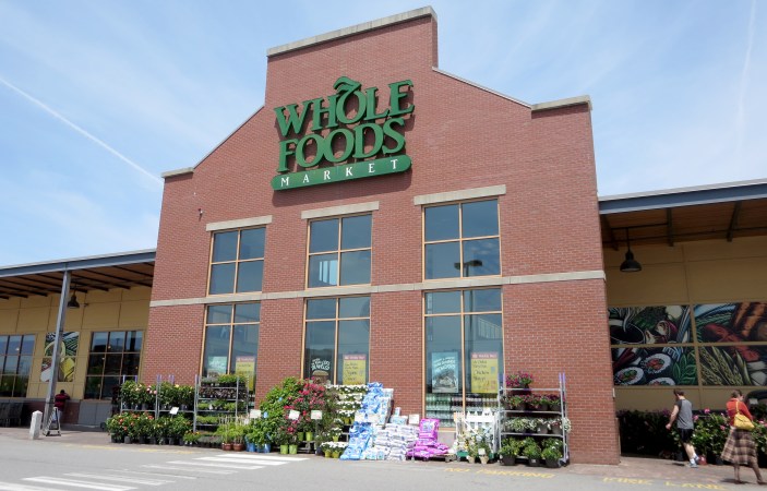 Exterior of Whole Foods grocery store entrance