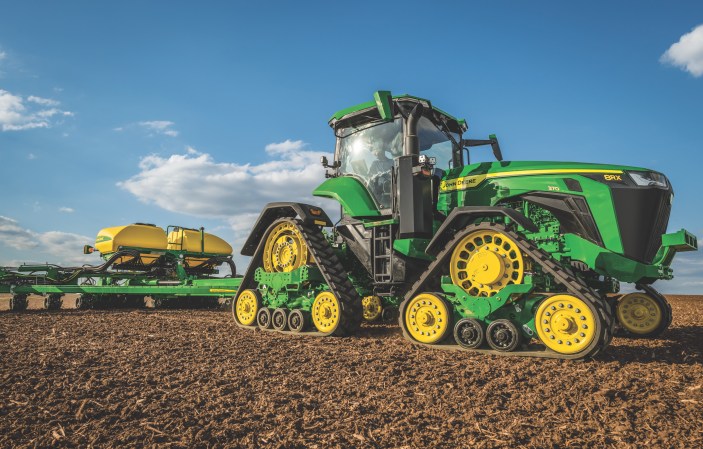 Press photo of John Deere 8RX Tractor with ExactEmerge Planter