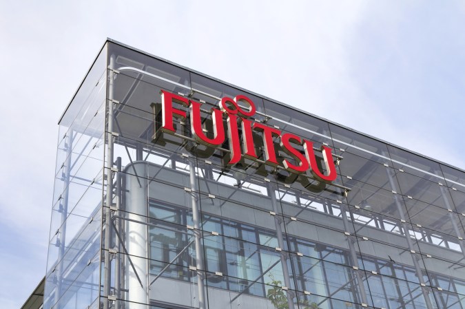 building with Fujitsu logo