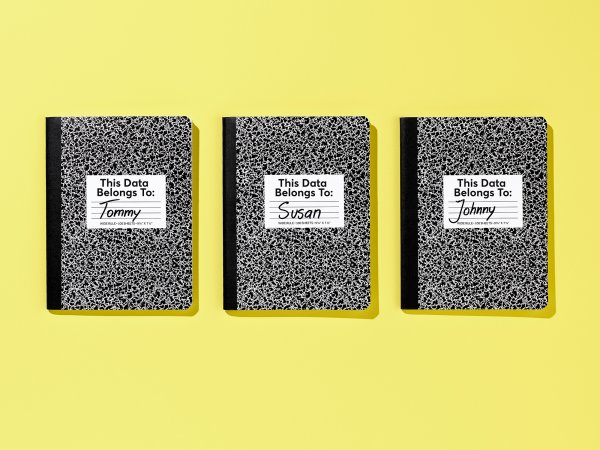 notebooks on yellow background