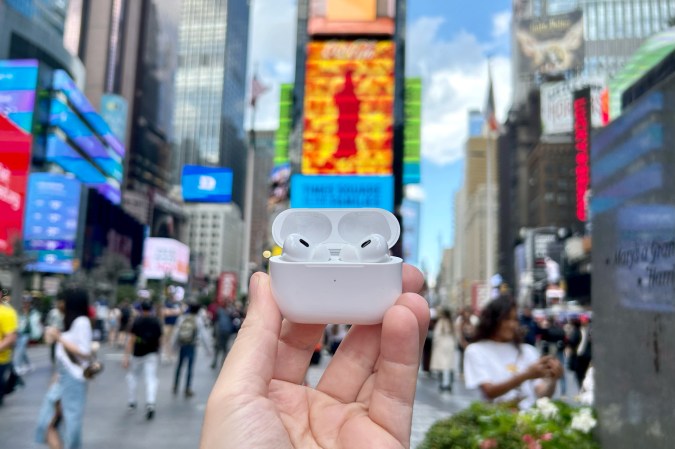  Apple AirPods Pro (2nd generation) earbuds in Times Square