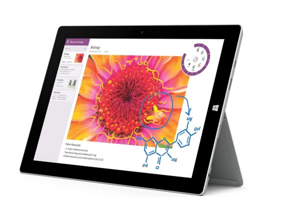 A Microsoft Surface 3 on a white background