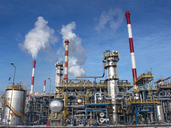 Industrial shot of an oil refinery plant