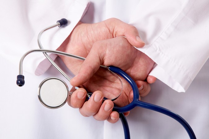 Stethoscope in hands