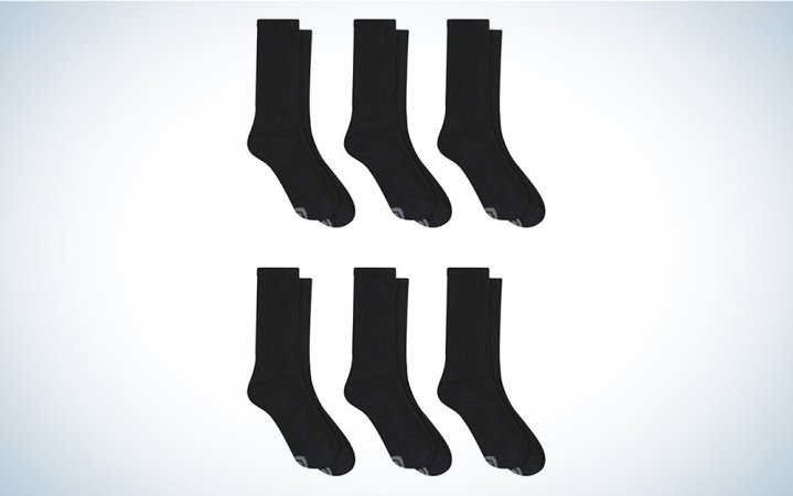  Black socks on a blue and white background