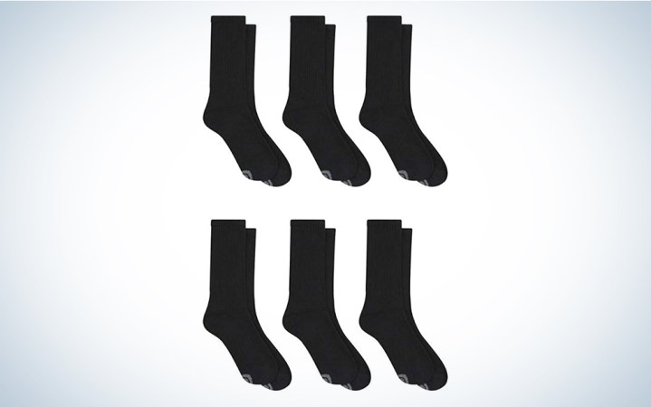  Black socks on a blue and white background