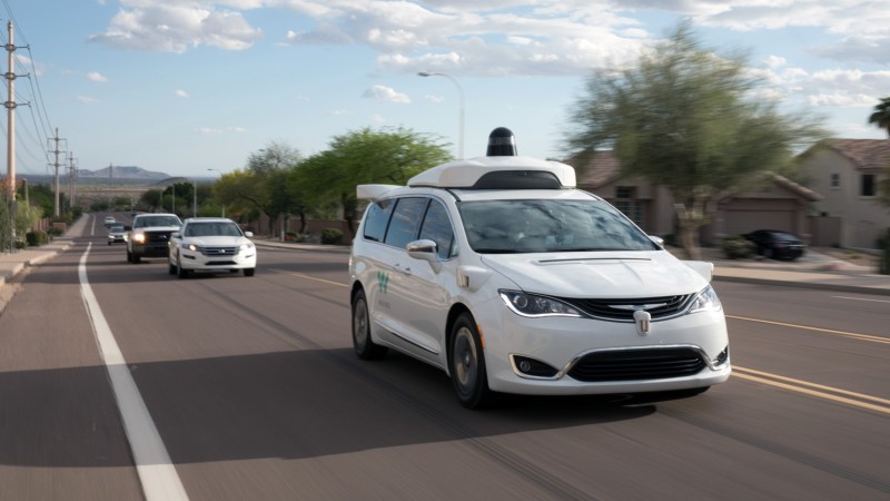 waymo self-driving vehicle on the road