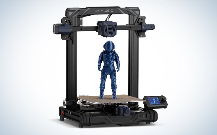  An anycubic 3D printer on a blue and white background