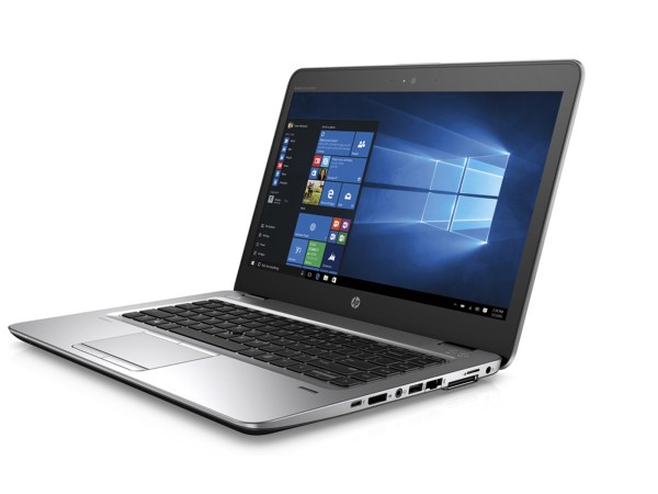 A HP EliteBook on a white background