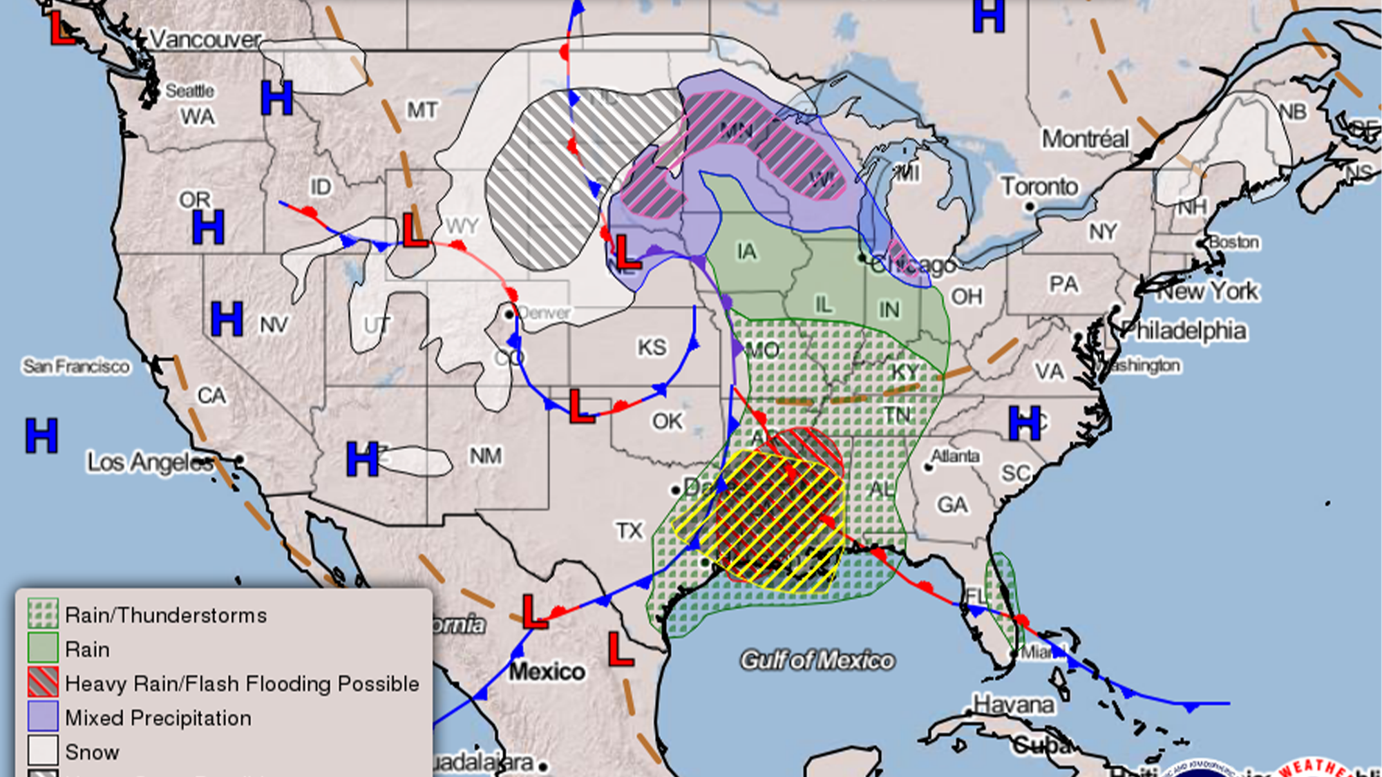 A map of a massive storm system moving across the United States. December 13, 2022.