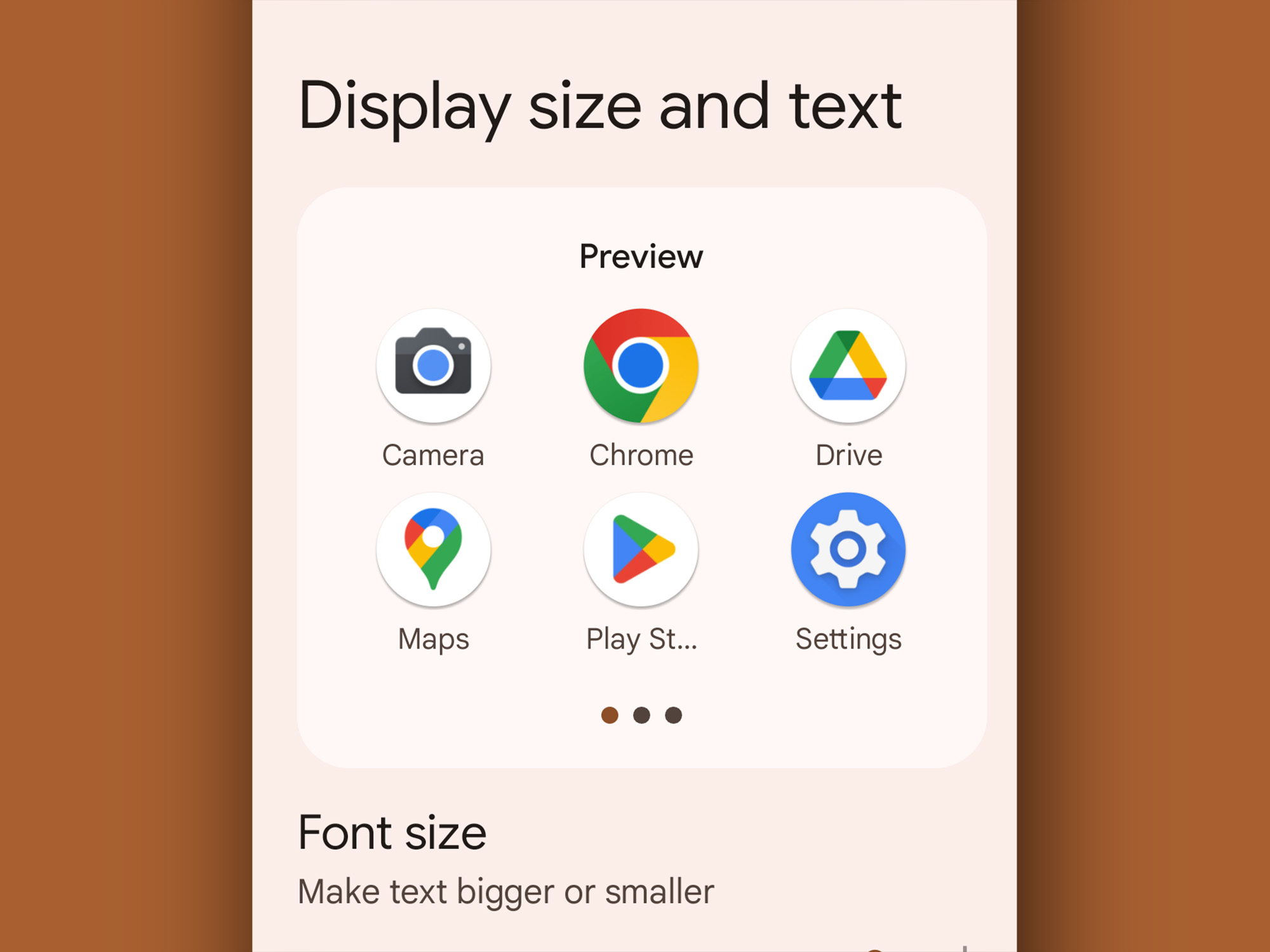 Android's display and text size options.