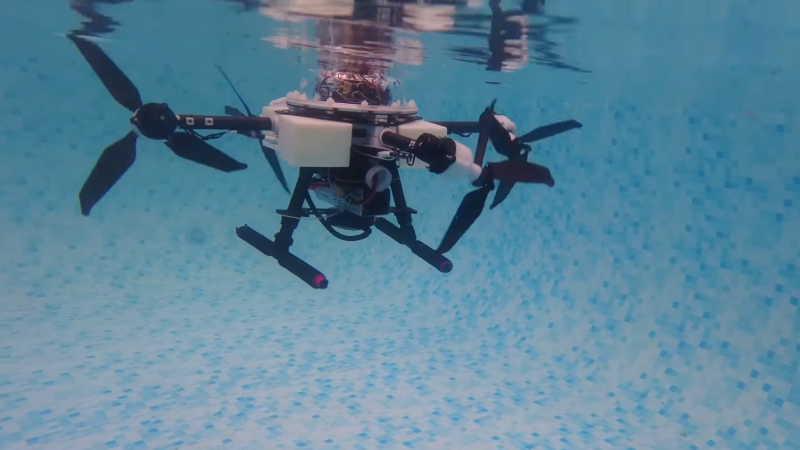 This quadcopter easily soars through both air and water | Popular Science