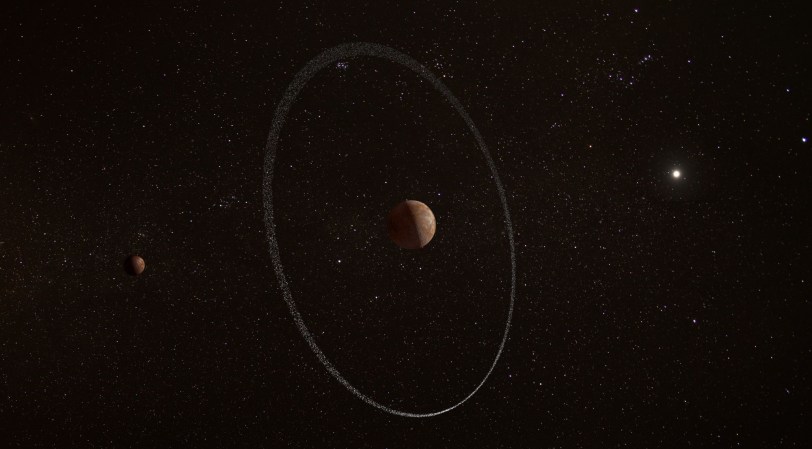 The ring system around dwarf planet Quaoar.