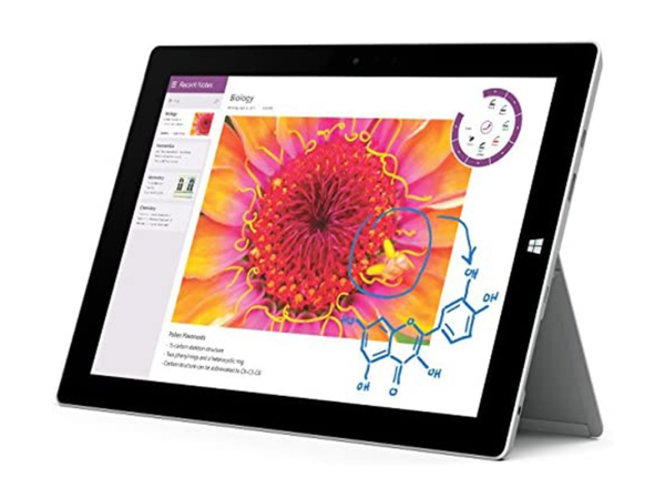 A refurbished Microsoft Surface 3 on a white background