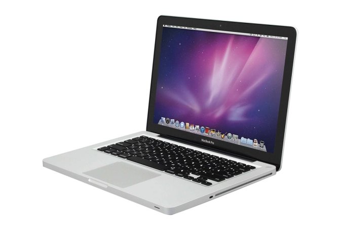 A refurbished Macbook Pro on a white background.