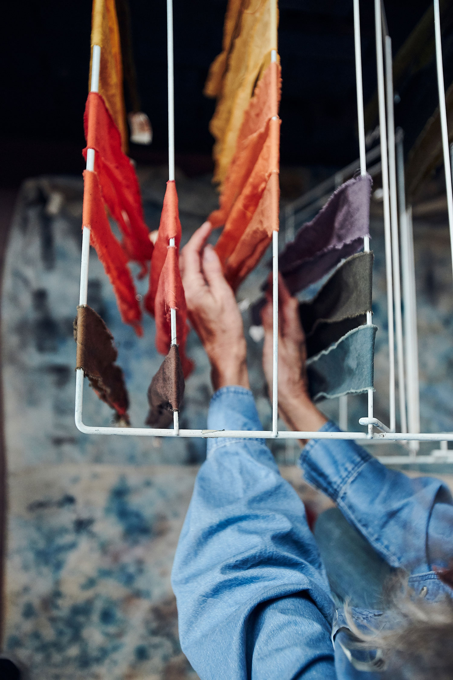 strips of colored fabric