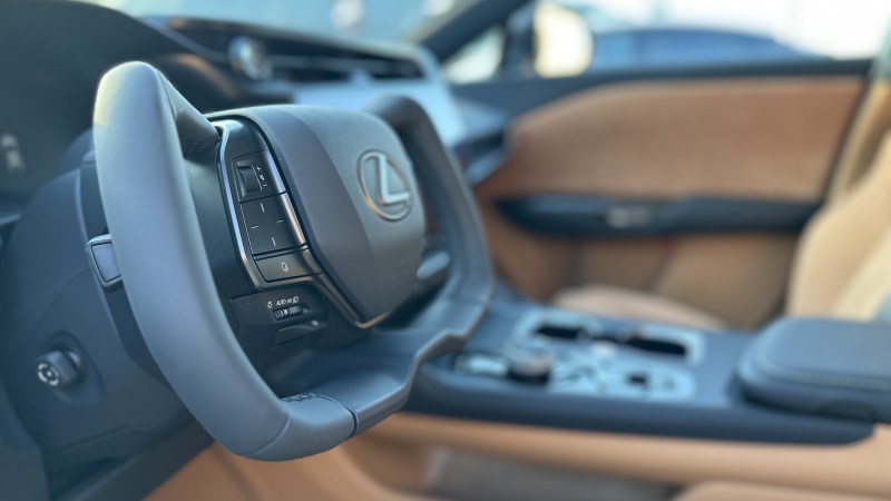 the steering yoke on a lexus EV