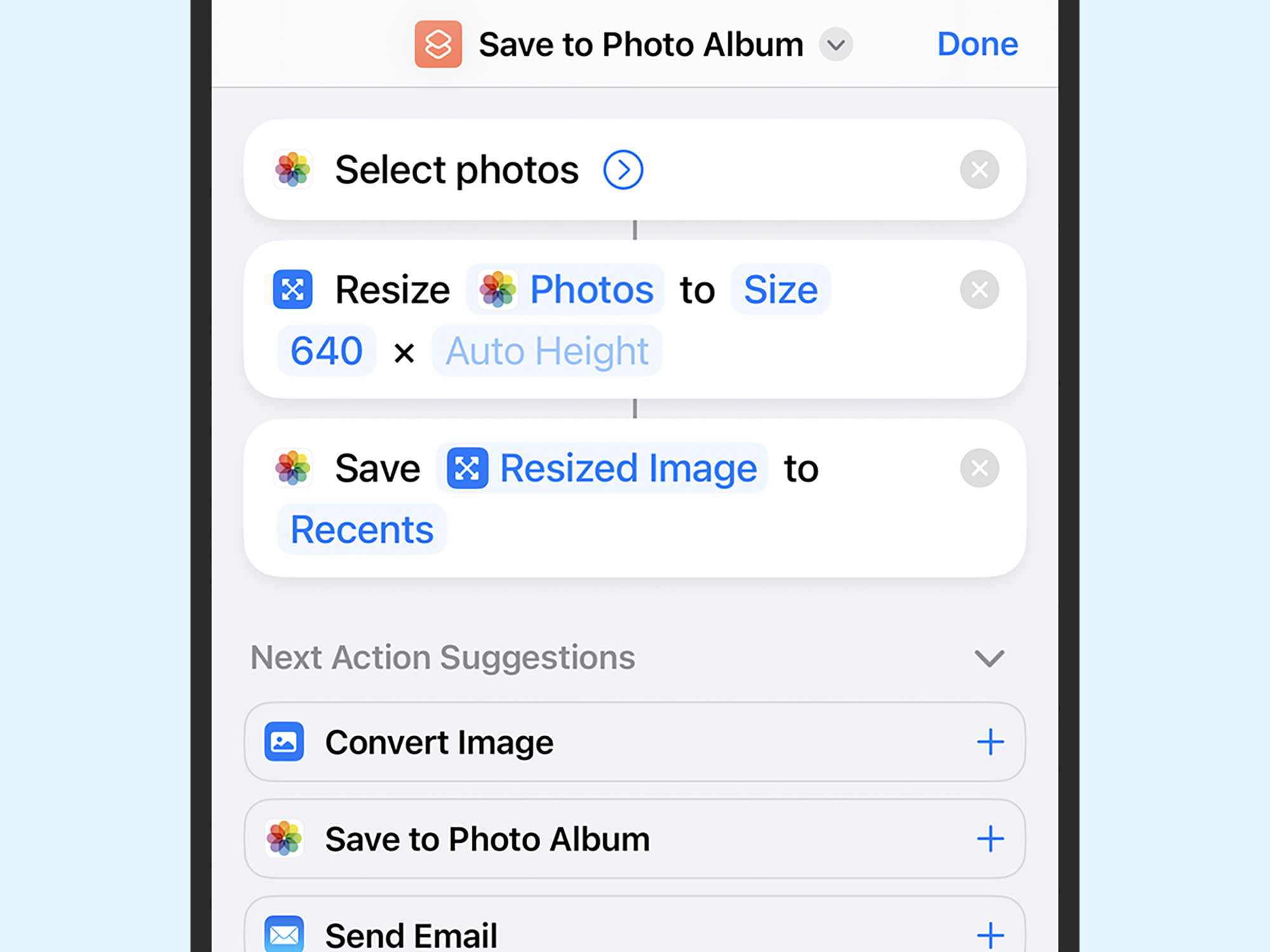 A DIY iPhone shortcut you can use to resize images in bulk.