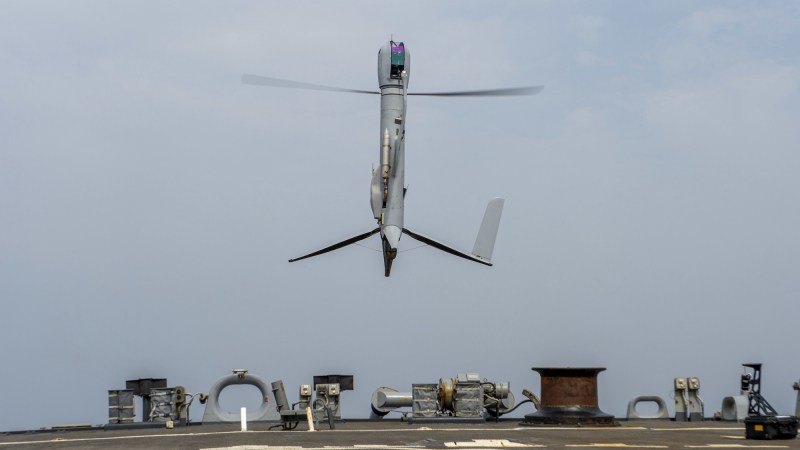 Watch this Navy drone take off and land on its tail like a rocket