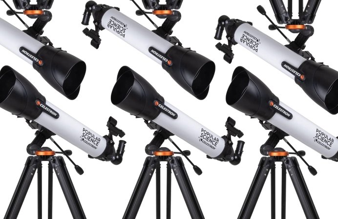 Celestron telescopes arranged in an alternating pattern