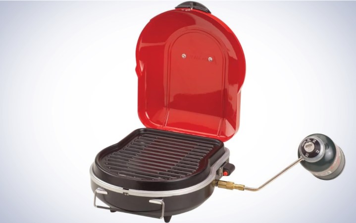  Coleman Fold N Go Propane Grill on a plain white background.