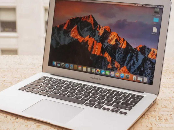 A Macbook Air on a desk