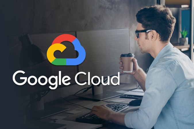 A person working using Google Cloud.