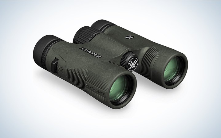  Black Vortex Optics Diamondback best overall binoculars for hiking on a blank background