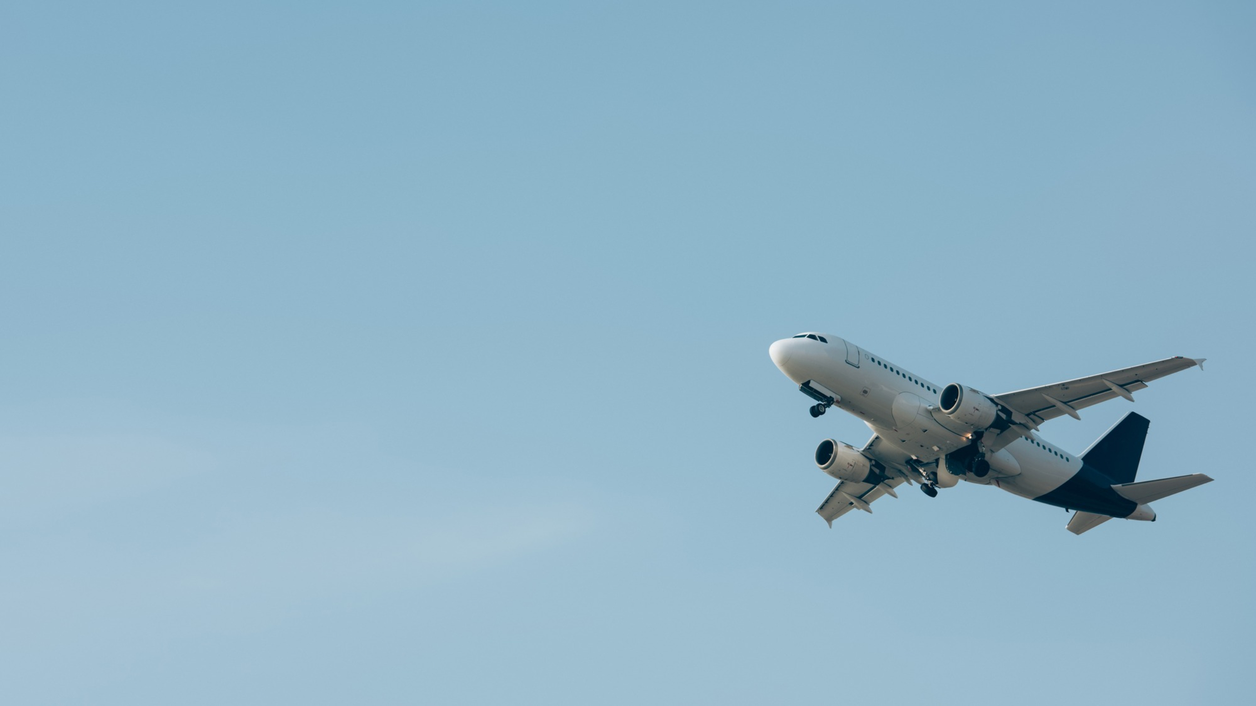 Airplane in a clear sky.