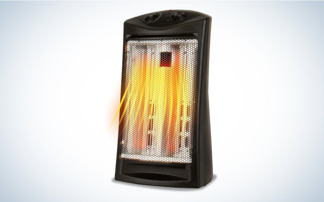 BLACK+DECKER Quartz Tower budget infrared heater glowing yellow