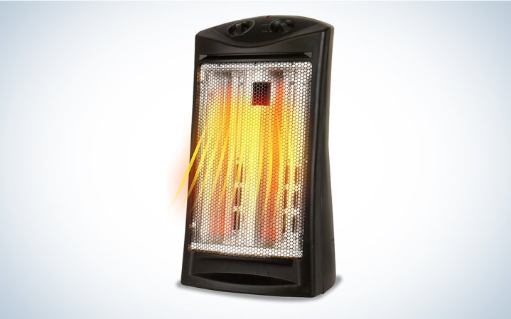  BLACK+DECKER Quartz Tower budget infrared heater glowing yellow