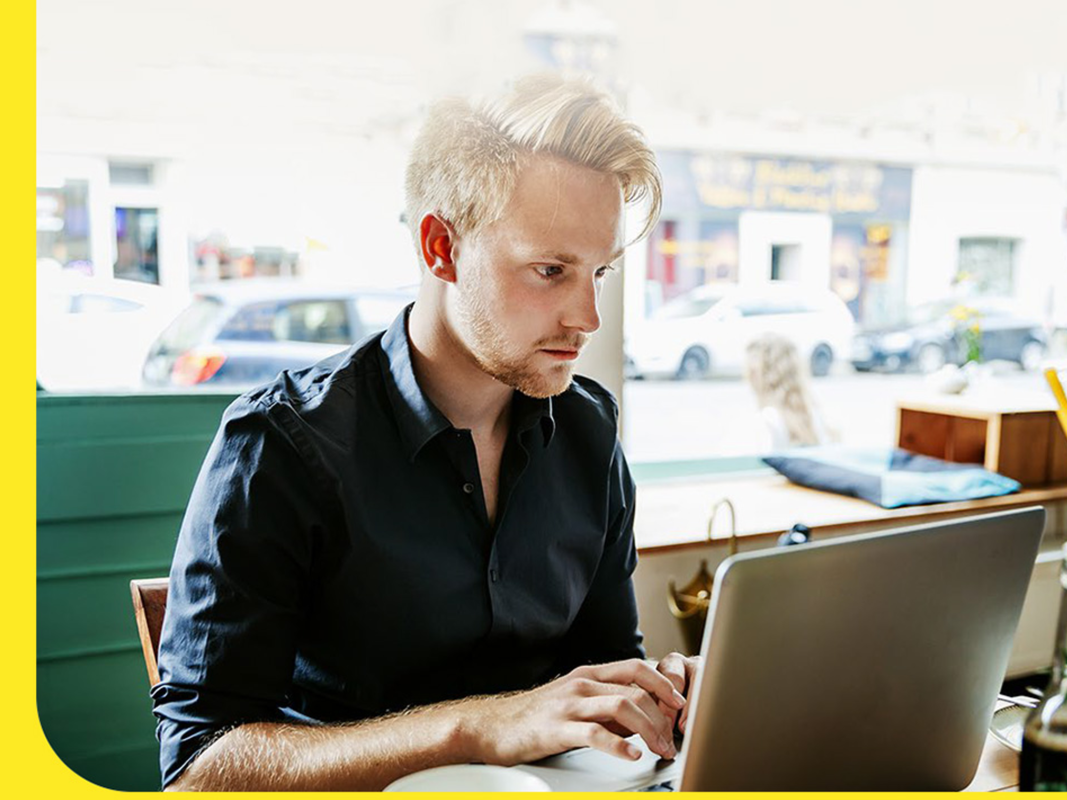 A person working on a laptop