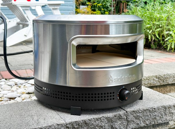  Solo Stove Pi Prime pizza oven sitting on a patio