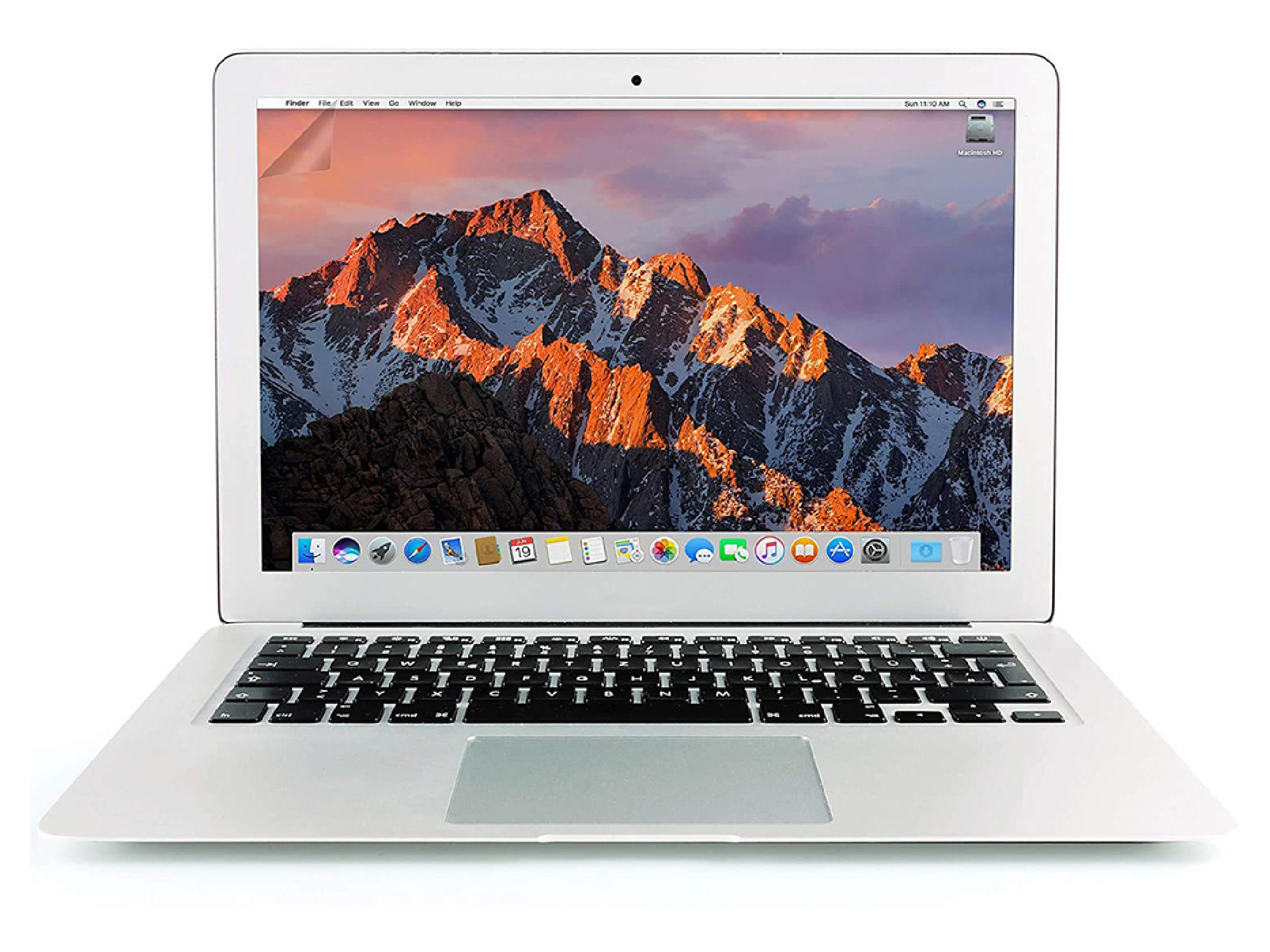 A MacBook Air on a white background