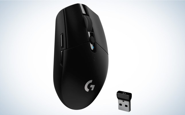Logitech g305 cheap gaming mouse on a plain background