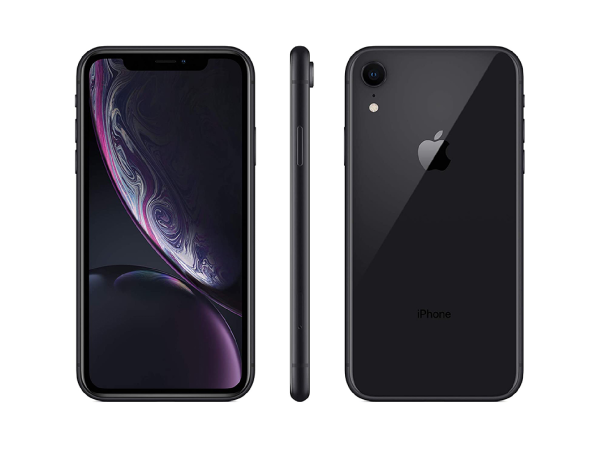An iPhone XR on a white background