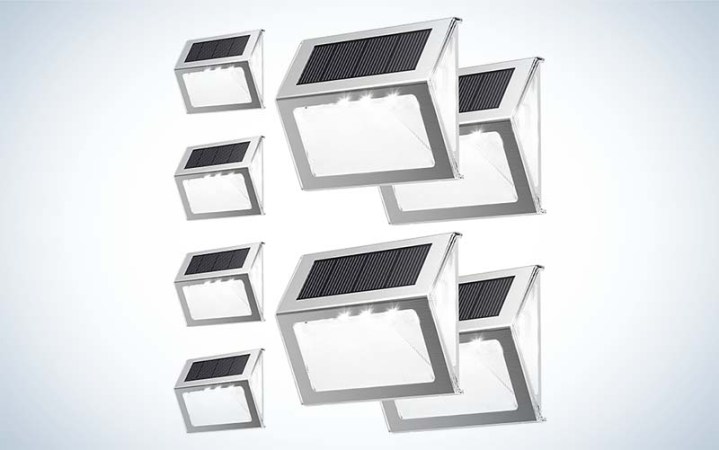  Jackyled Solar Step Lights are the best solar landscape lights that are step lights.