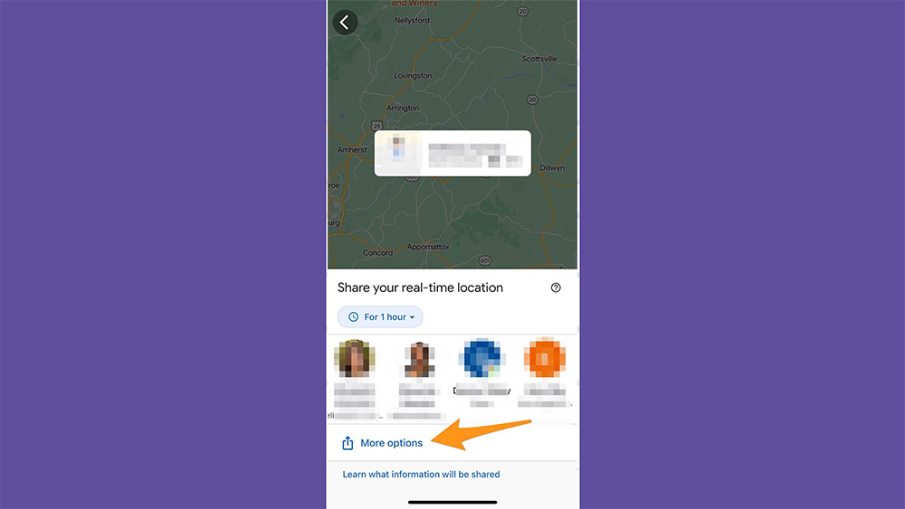 On Android, you can send your location to people without Google accounts by email.