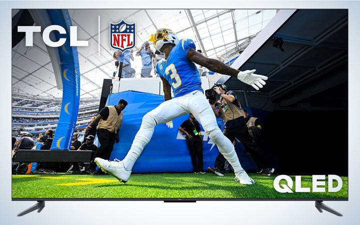  TCL 5-series TV with a football player on the screen